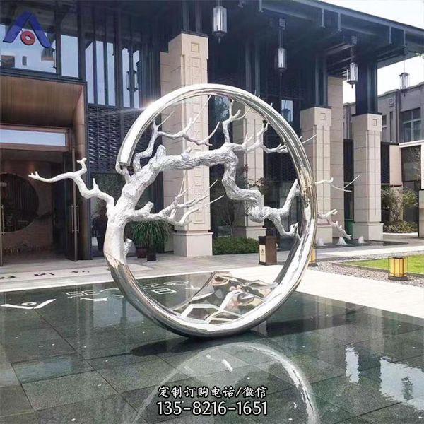 不銹鋼鏤空月亮雕塑（3）
