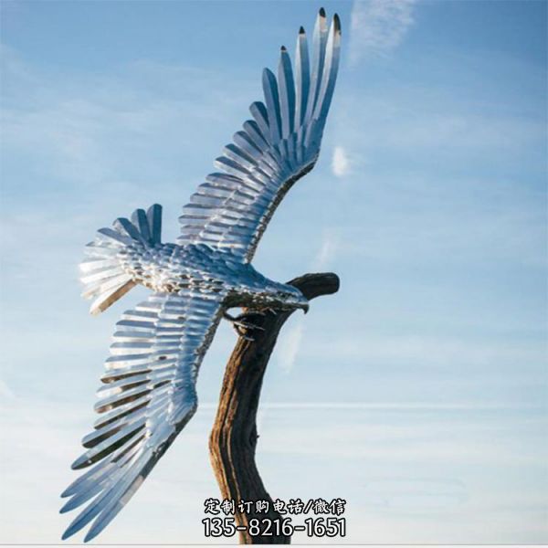 不銹鋼鏡面仙鶴雕塑戶外園林廣場水景觀裝飾（6）