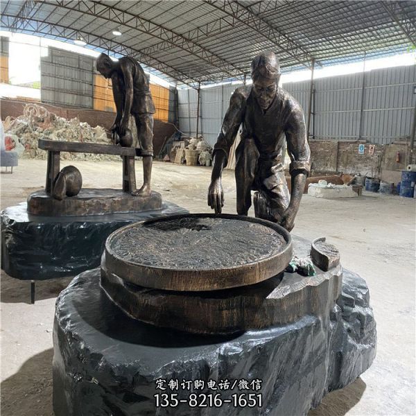公園仿銅人物景觀茶文化雕塑（3）