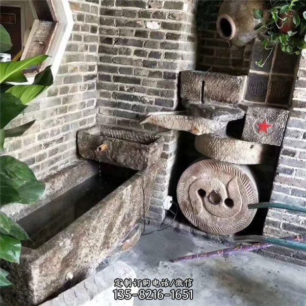 牛槽子花盆石雕水槽種花庭院流水?dāng)[件（3）
