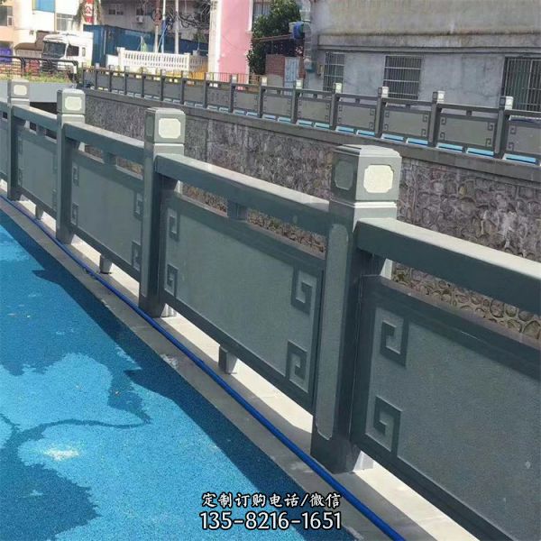 城市河道擺放青石雕刻扶手防護(hù)欄板