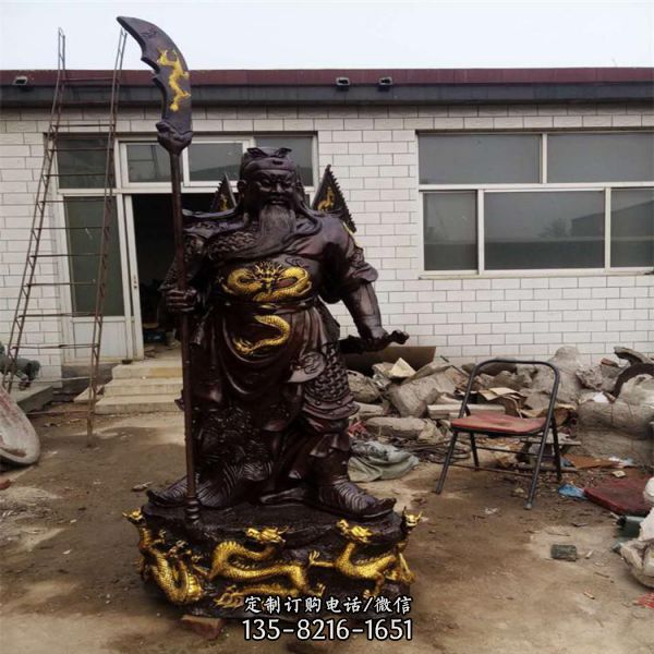 景區(qū)寺院擺放鑄銅關公像雕塑（1）