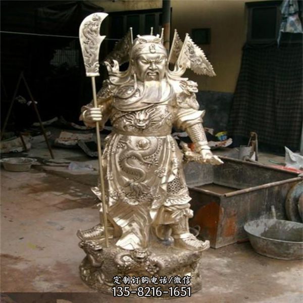 景區(qū)寺院擺放鑄銅關公像雕塑（5）
