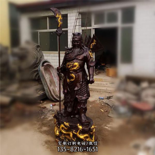 景區(qū)寺院擺放鑄銅關公像雕塑（2）