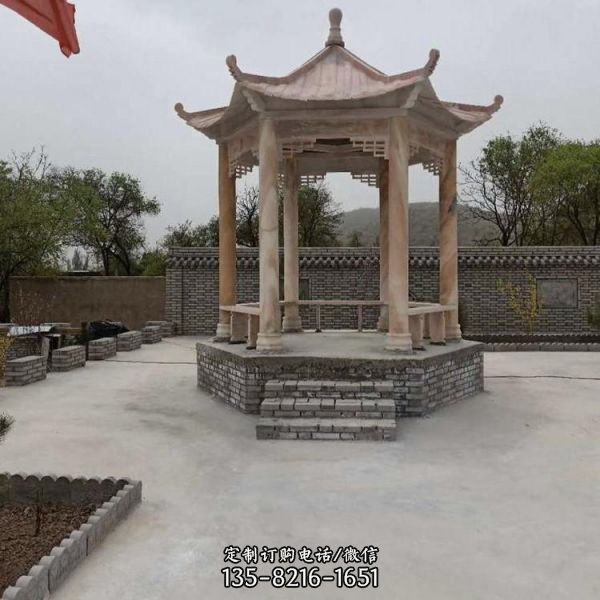 大理石走廊石雕涼亭園林雕塑擺件（3）