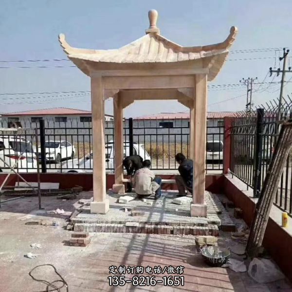 大理石走廊石雕涼亭園林雕塑擺件（2）