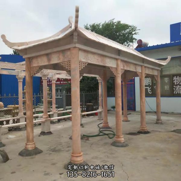 大理石走廊石雕涼亭園林雕塑擺件（1）