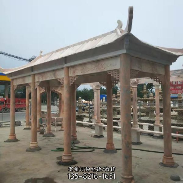 大理石走廊石雕涼亭園林雕塑擺件（4）