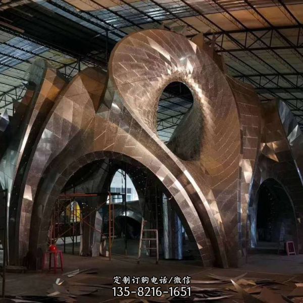 抽象戶外不銹鋼景觀雕塑工藝品擺件（3）