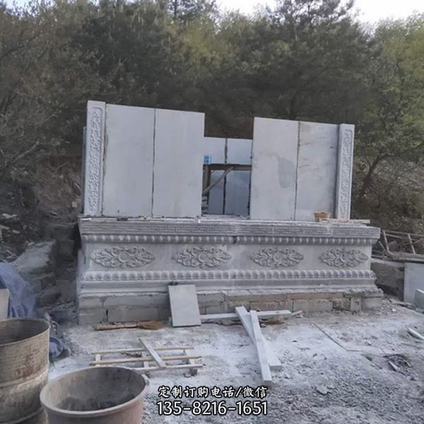 廣場古建寺廟大理石浮雕鏤空照壁 壁畫 （2）