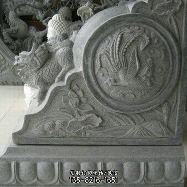 大理石石雕園林景觀小象浮雕抱鼓石雕塑（4）