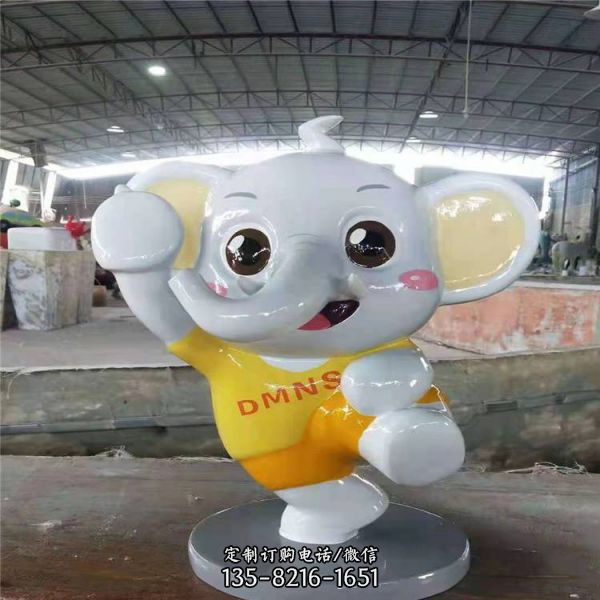 玻璃鋼樹脂定制游樂園美陳擺件卡通小象雕塑（4）