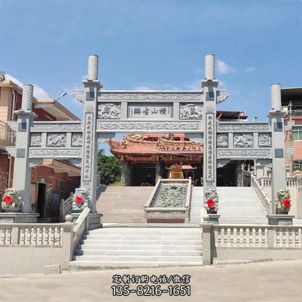 旅游景點大型辟邪景觀石雕牌坊雕塑（4）