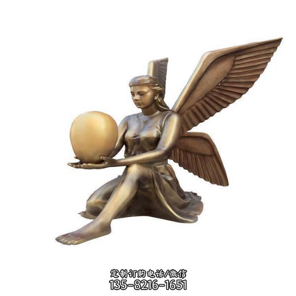城市街道玻璃鋼天使人物雕塑（1）