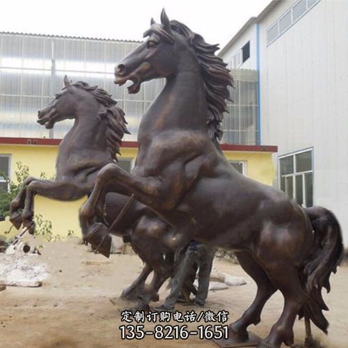 大型園林景觀銅馬雕塑別墅庭院銅雕動(dòng)物仿真（4）