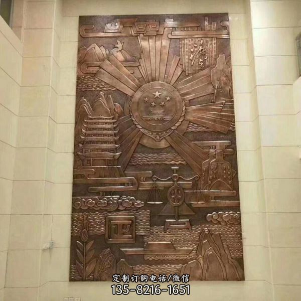 室內浮雕警徽影壁擺件
