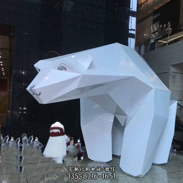 公園景區不銹鋼幾何鏤空大型戶外動物雕塑（4）