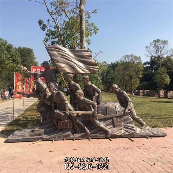 玻璃鋼仿銅園林景觀擺件民俗人物雕塑（1）