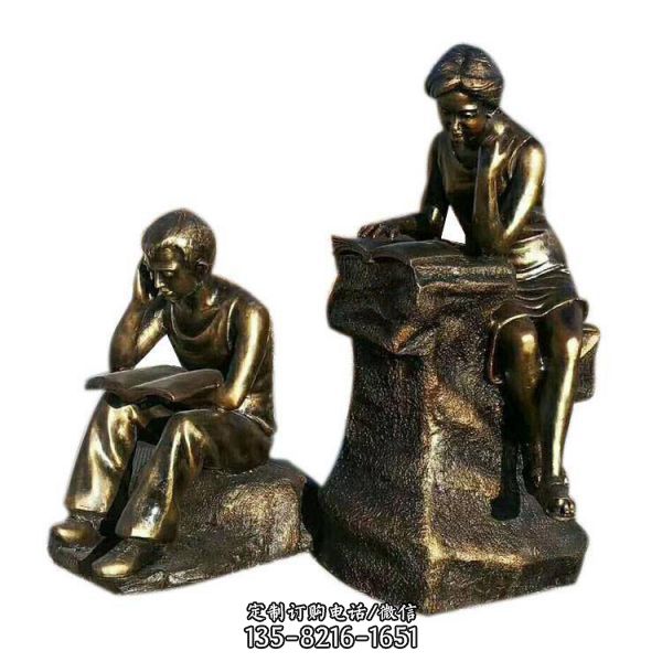 玻璃鋼仿銅園林景觀擺件民俗人物雕塑（5）