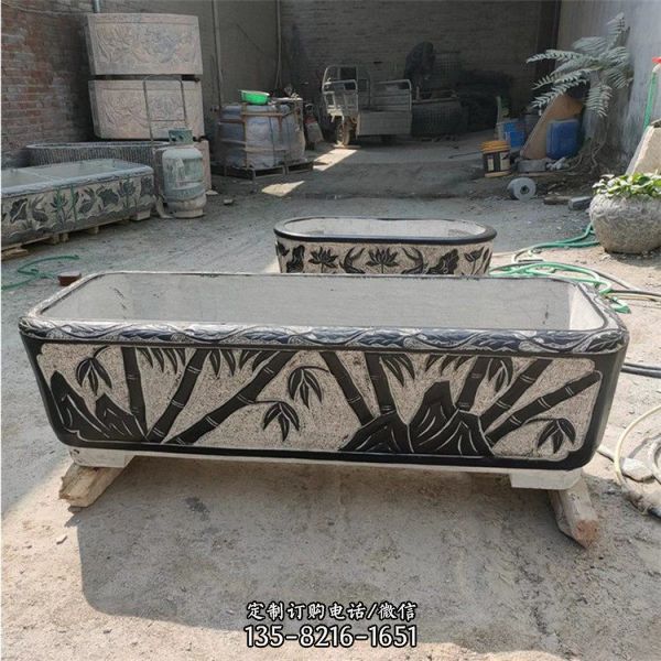 花崗巖石雕水缸仿古做舊石缸（2）