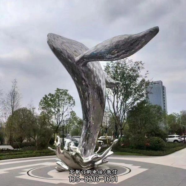 鯨雕塑鏡面動物戶外擺件廣場景觀雕塑（5）