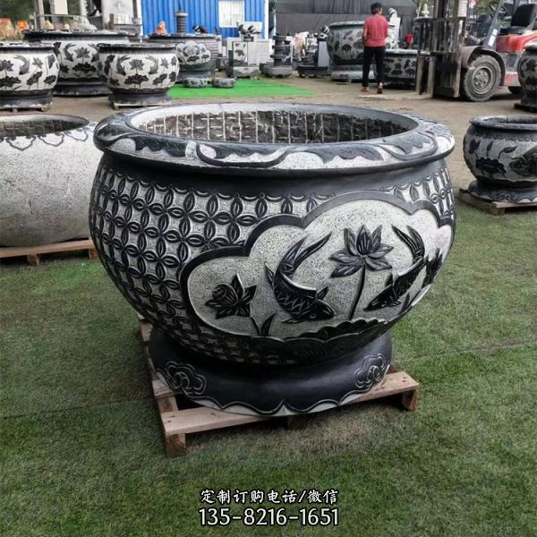 荷塘月色養魚水池雕塑（2）
