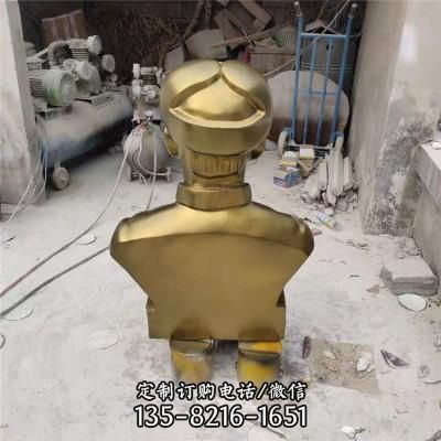校園景區玻璃鋼噴金烤漆英雄人物雷鋒雕塑（2）