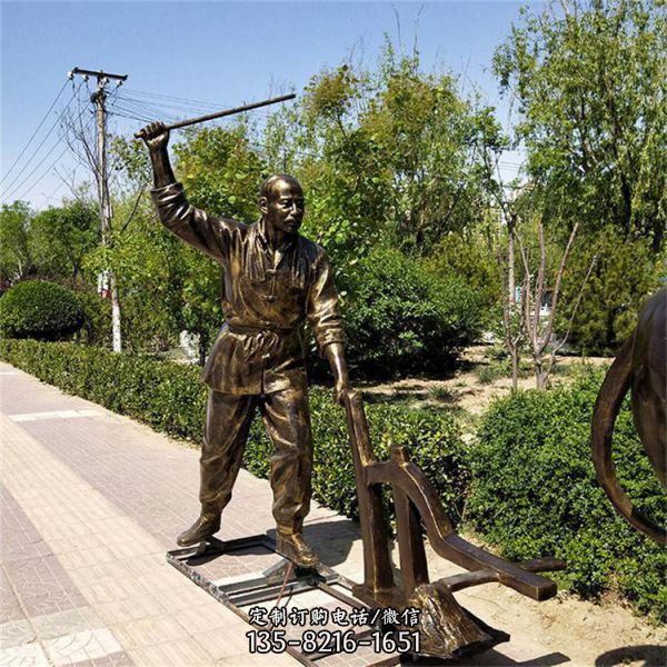 玻璃鋼仿銅民俗人物情景小品主題雕塑（5）