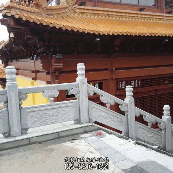 河道景區裝飾漢白玉雕刻花紋圖案防護欄桿雕塑（4）