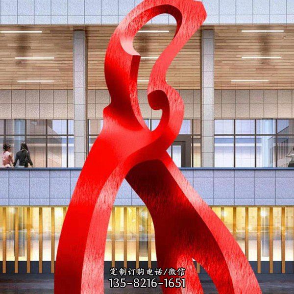 廣場擺放不銹鋼抽象植物藝術(shù)景觀雕塑 （1）
