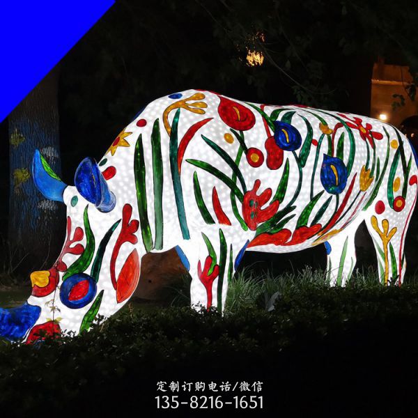 公園擺放玻璃鋼會發光動物景觀小品雕塑（5）
