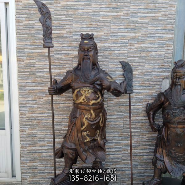 景區寺院擺放鑄銅關公武財神雕像（3）