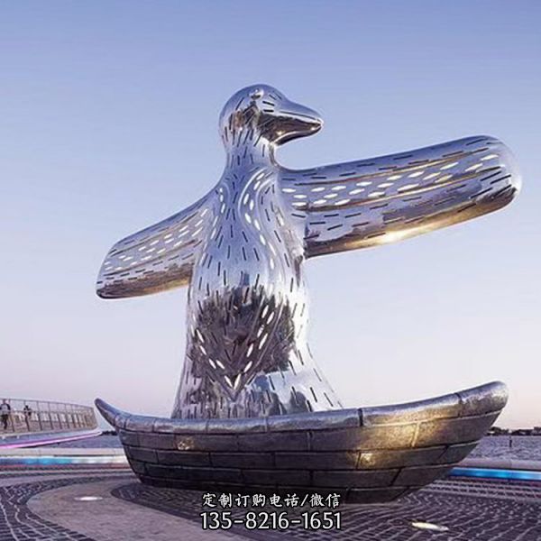 大型戶外金屬地標性建筑現代廣場白鋼擺件（3）