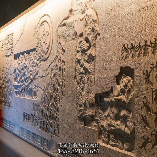 酒店博物館室內裝飾砂巖浮雕壁畫擺件（1）