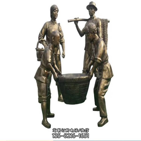 玻璃鋼仿銅園林景觀民俗小品情景主題雕塑（3）