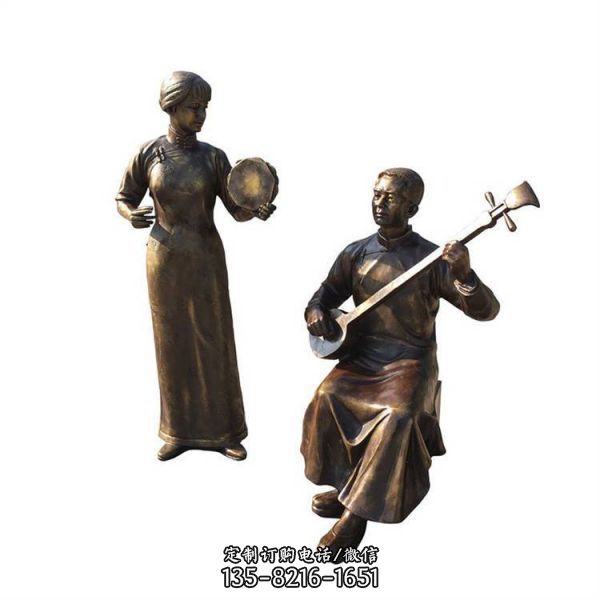 玻璃鋼仿銅園林景觀民俗小品情景主題雕塑（2）
