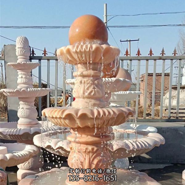 大理石風(fēng)水轉(zhuǎn)運球噴泉庭院流水景觀擺件（2）