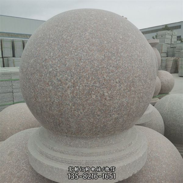 阻車石球花蓮花崗巖石球公園門口擺件