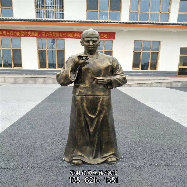 城市街道玻璃鋼仿銅古代人物雕塑