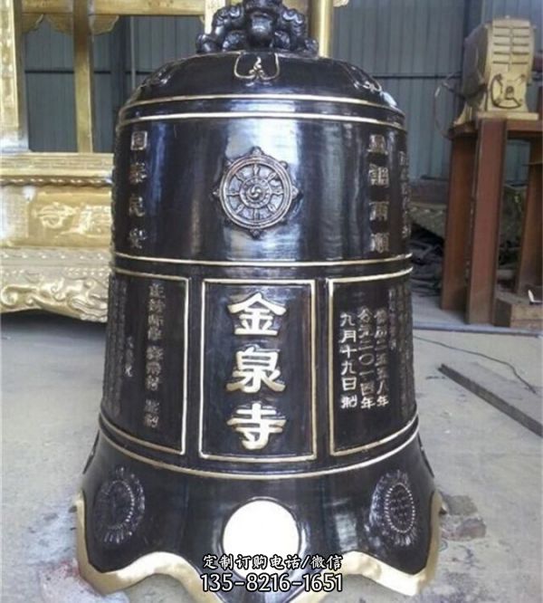 銅雕寺廟騎馬銅鐘雕塑