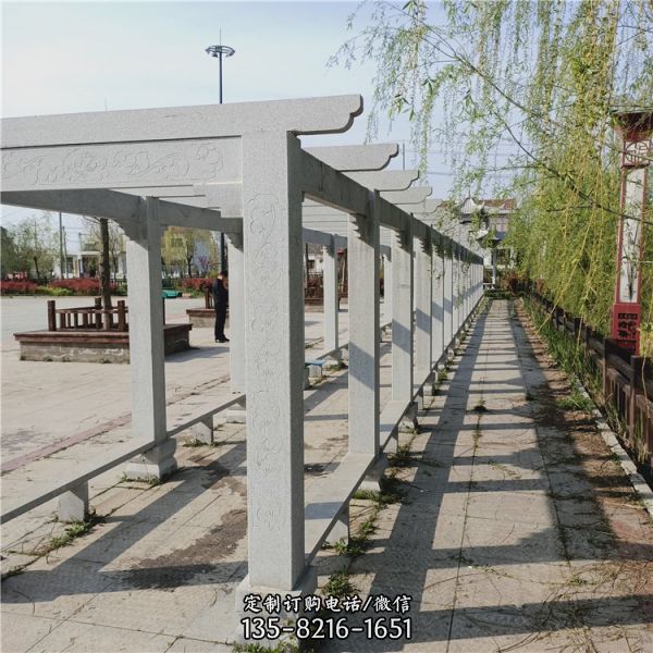 戶外公園石雕長廊 涼亭雕塑（1）