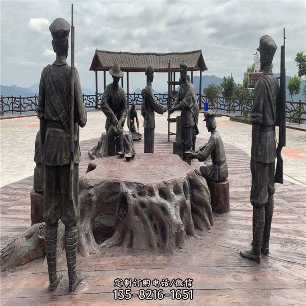 仿銅戰(zhàn)馬人物組合雕塑（4）