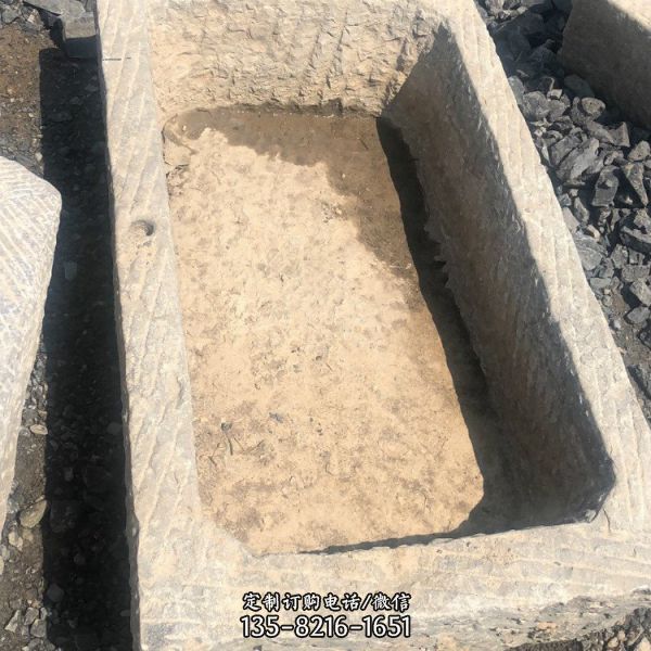 庭院仿古石雕石槽 青石石槽雕塑（2）
