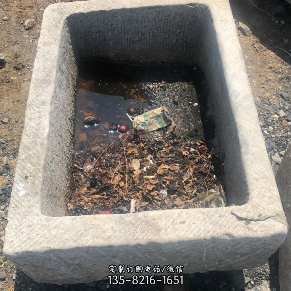 庭院仿古石雕石槽 青石石槽雕塑（1）