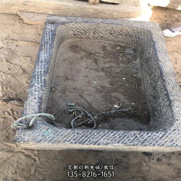 庭院仿古石雕石槽 青石石槽雕塑（4）
