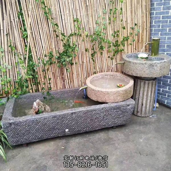 家用庭院裝飾石雕舊石槽（3）