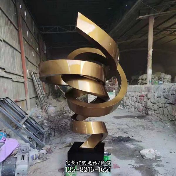 大型不銹鋼雕塑定制鏡面拉絲校園廣場金屬創意戶外擺件（1）