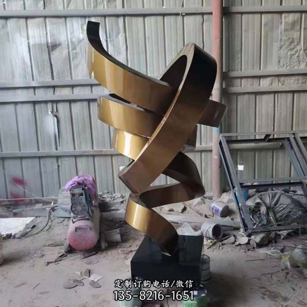 大型不銹鋼雕塑定制鏡面拉絲校園廣場金屬創意戶外擺件（3）
