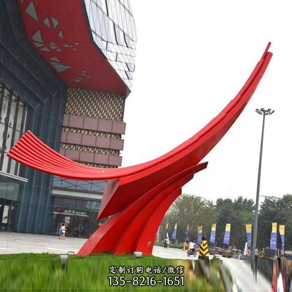 文化寓意的校園文化 抽象帆船不銹鋼雕塑（5）