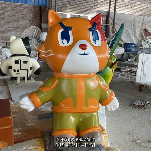 網紅店鋪玻璃鋼卡通動物擺件